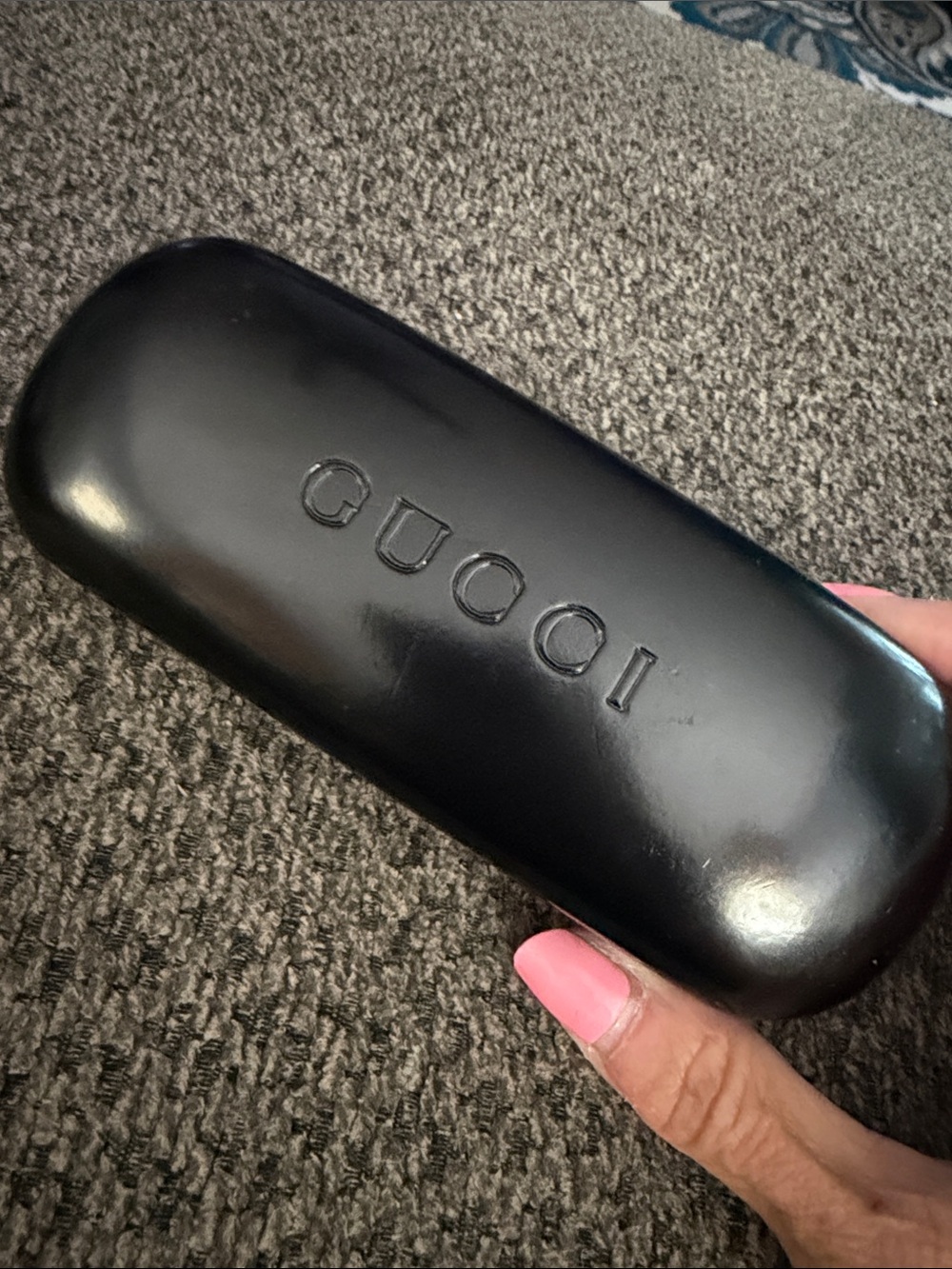 Gucci Black Eyewear Case with Embossed Logo Y2K
